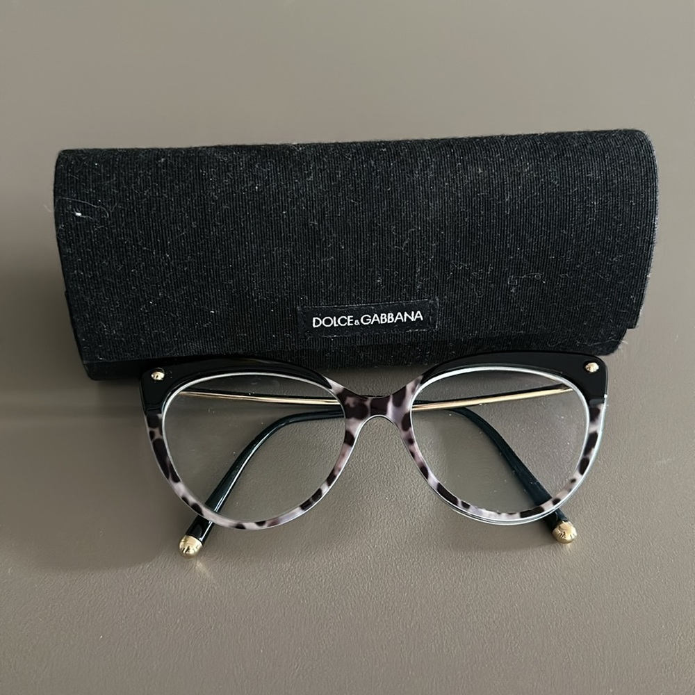 Dolce & Gabbana Cat Eye Glasses Leopard Print